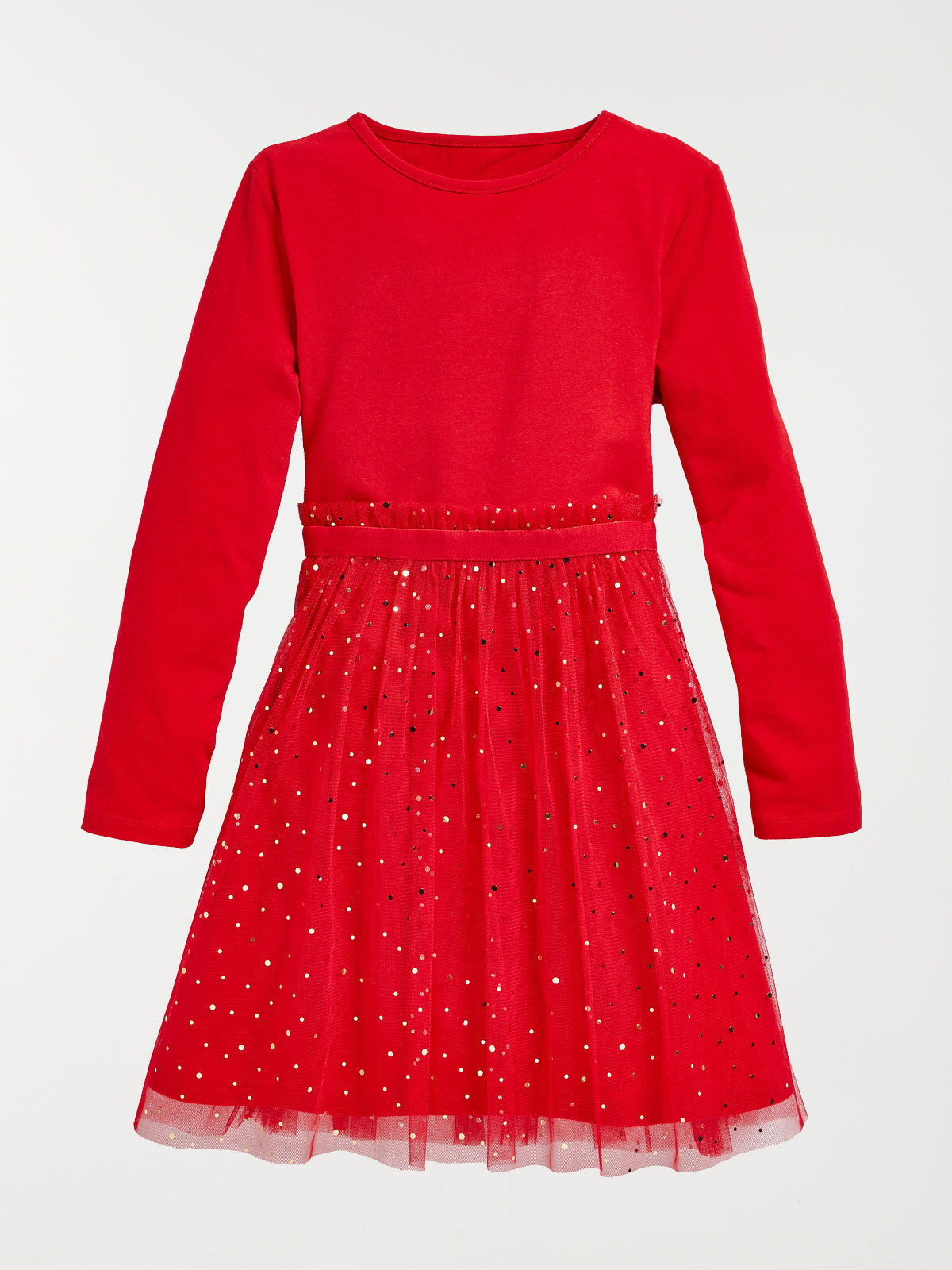 Robe rouge manches longues fille (3-12A)