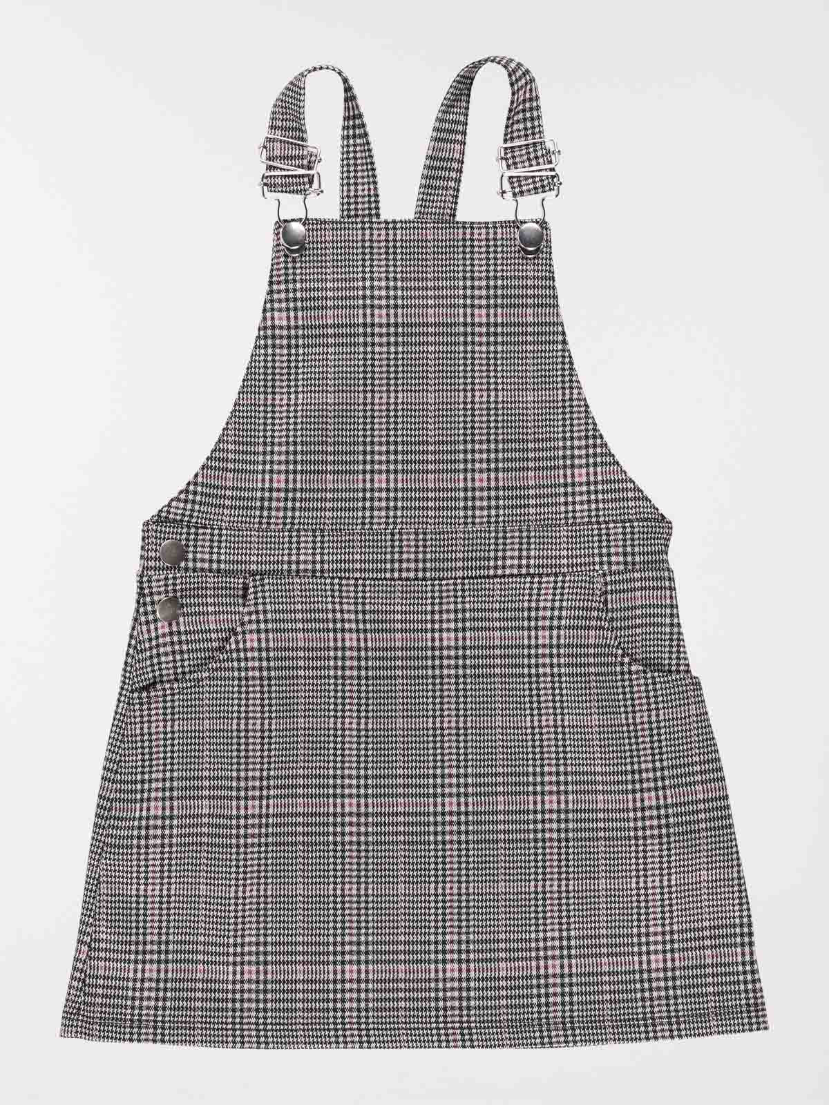 Robe salopette à carreaux fille (3-12A)