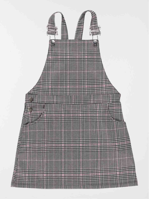 Robe salopette à carreaux fille (3-12A)