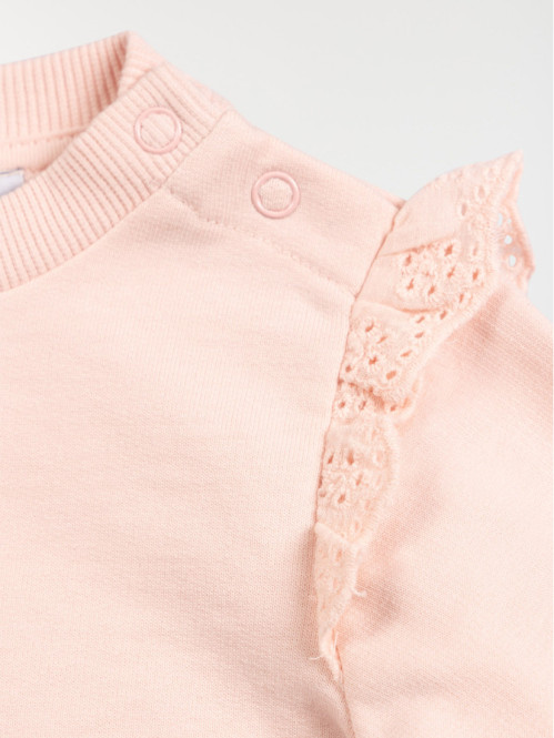 Sweat pink antic volants fille (3-36M) Sweat pink antic volants fille (3-36M)