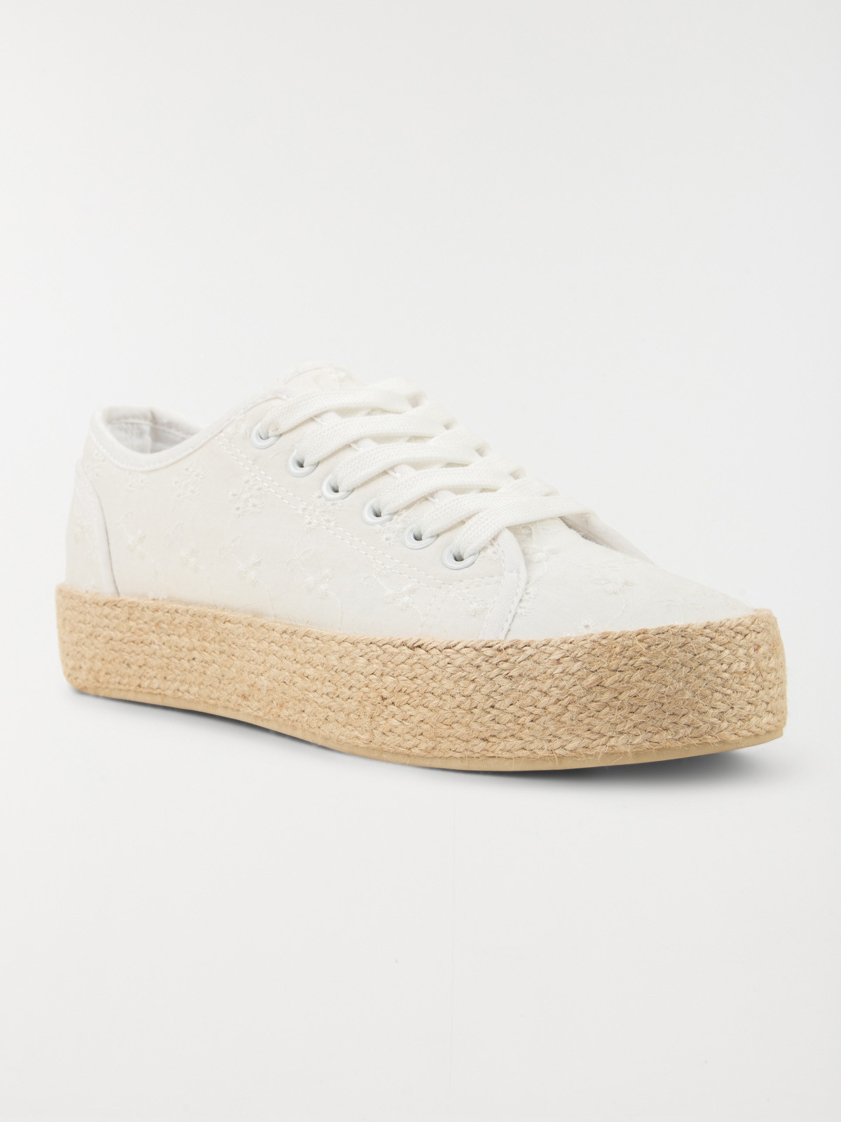 Tennis toile plateforme blanc (36-41) Tennis toile plateforme blanc (36-41)