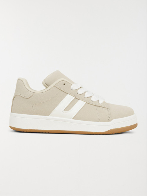 Baskets femme à lacet beige (36-41)