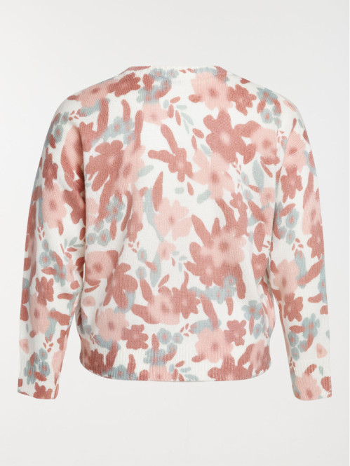 Pull fleuri col rond grande...