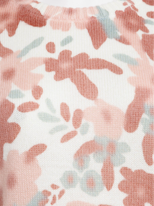 Pull fleuri col rond grande...