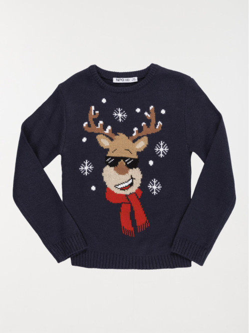 Pull Noël tête de cerf garçon (3-12A) Pull Noël tête de cerf garçon (3-12A)