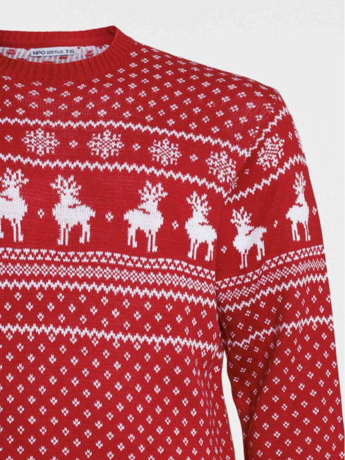 Pull de noël rouge grande...