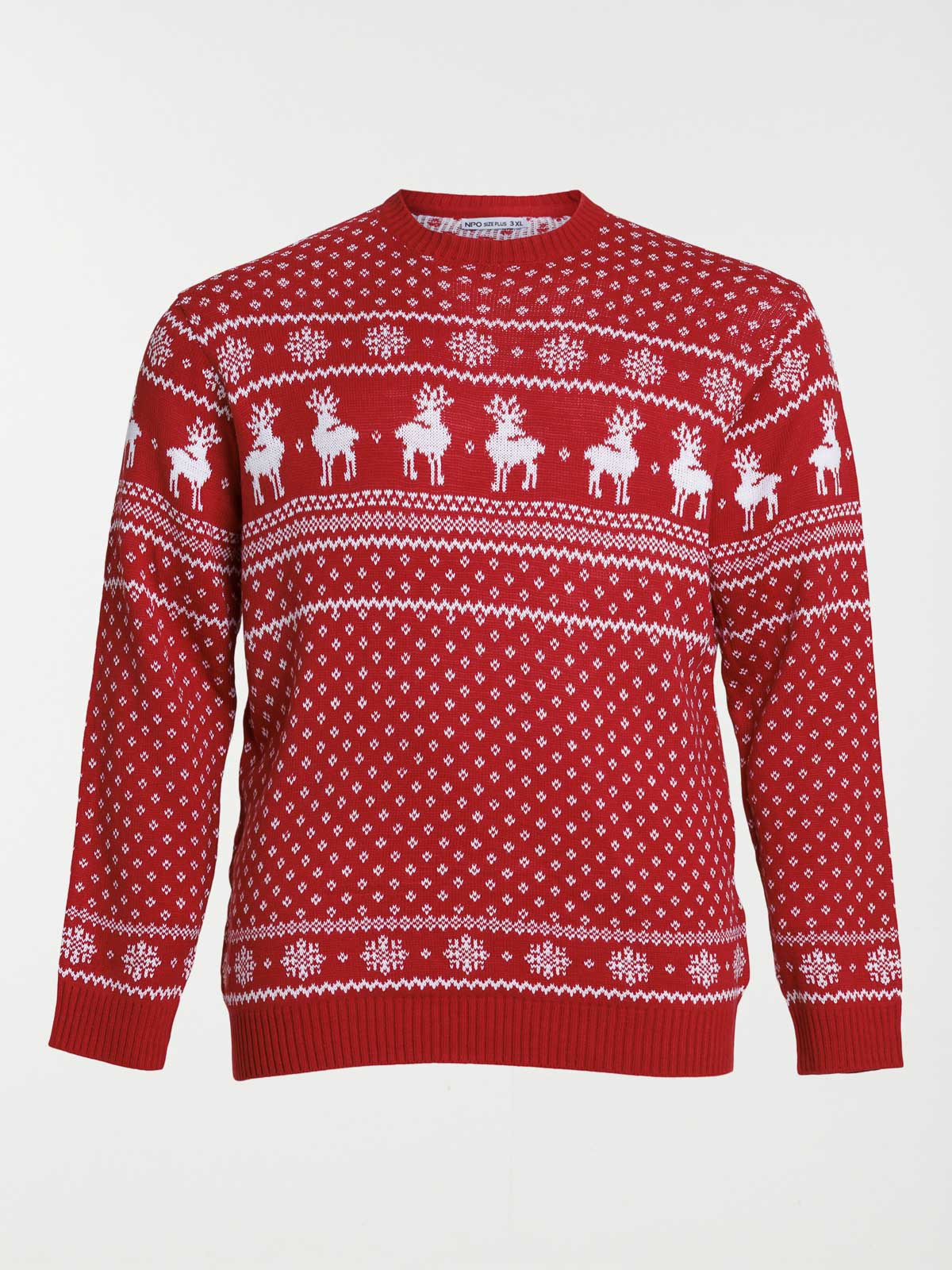 Pull de noël rouge grande taille homme