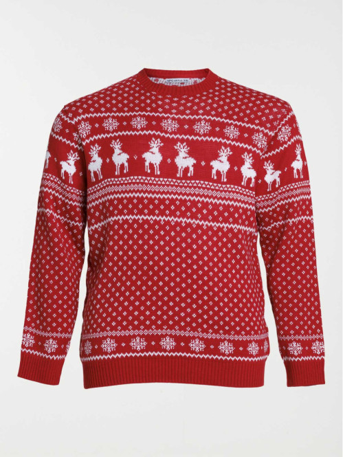 Pull de noël rouge grande...