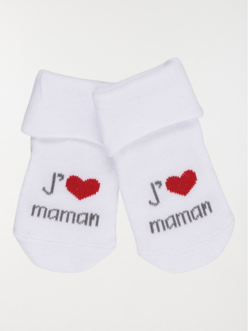 Chaussettes blanches message bébé
