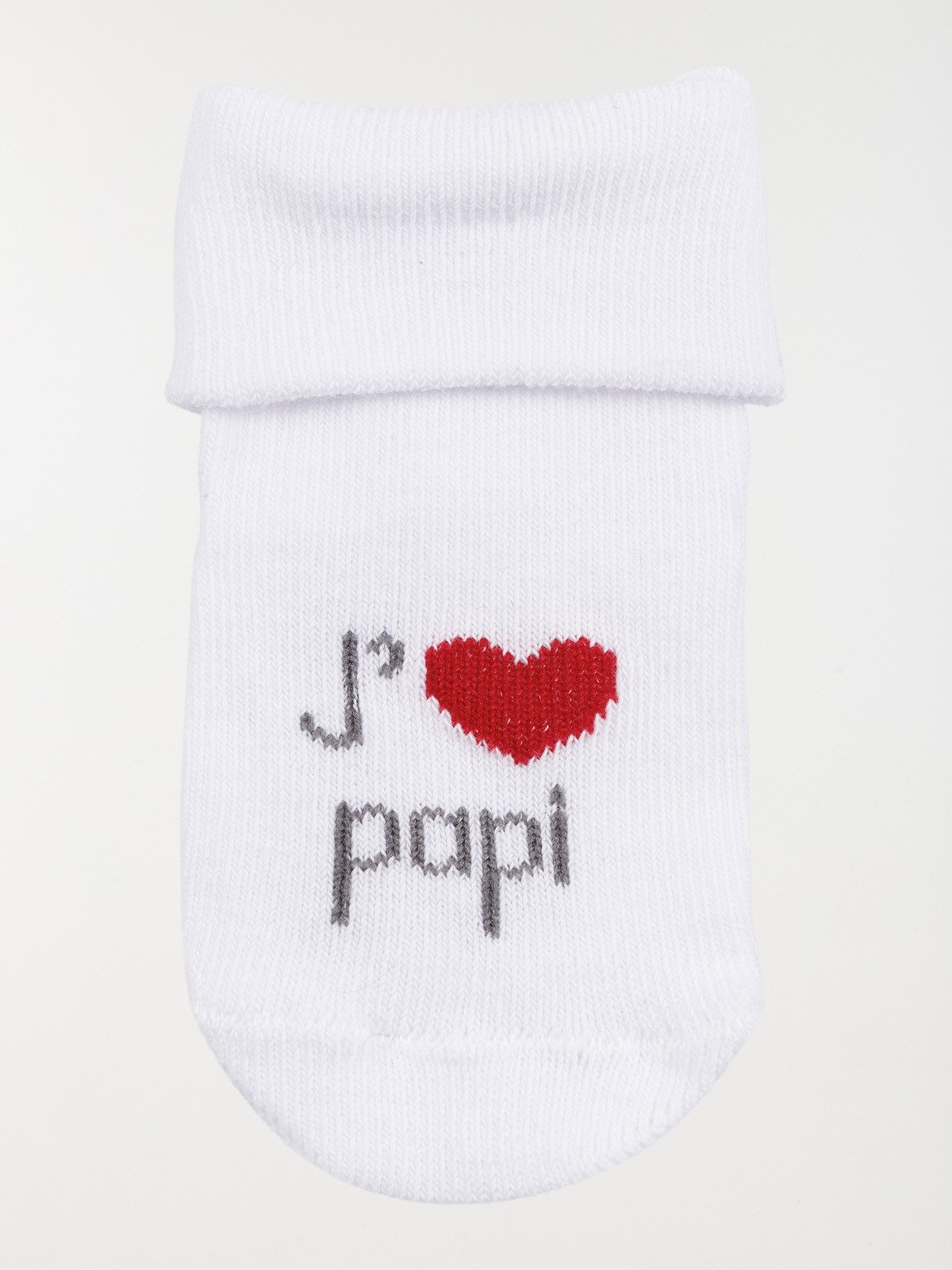 Chaussettes j'aime papi blanc bébé