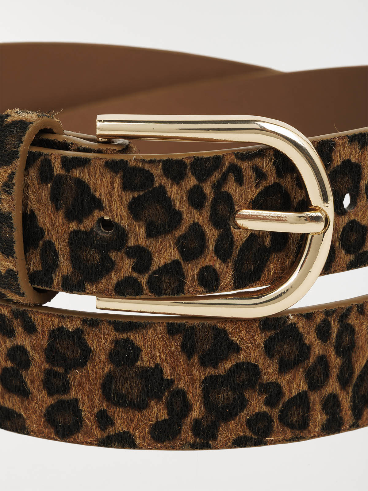 Ceinture léopard femme boucle dorée