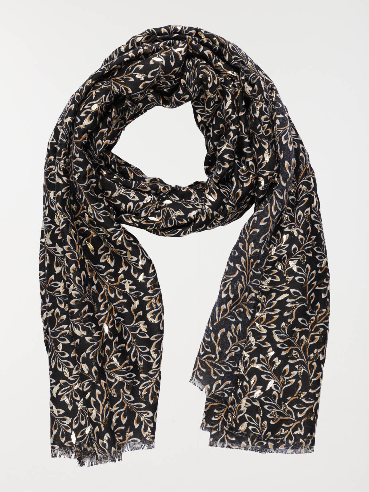  Foulard imprimé feuillage femme