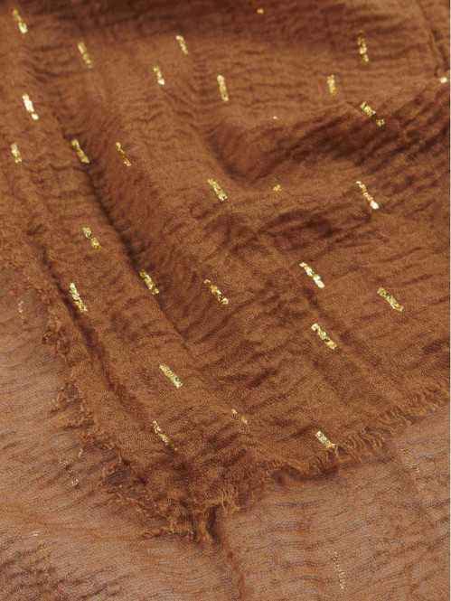 Foulard camel foncé motif...