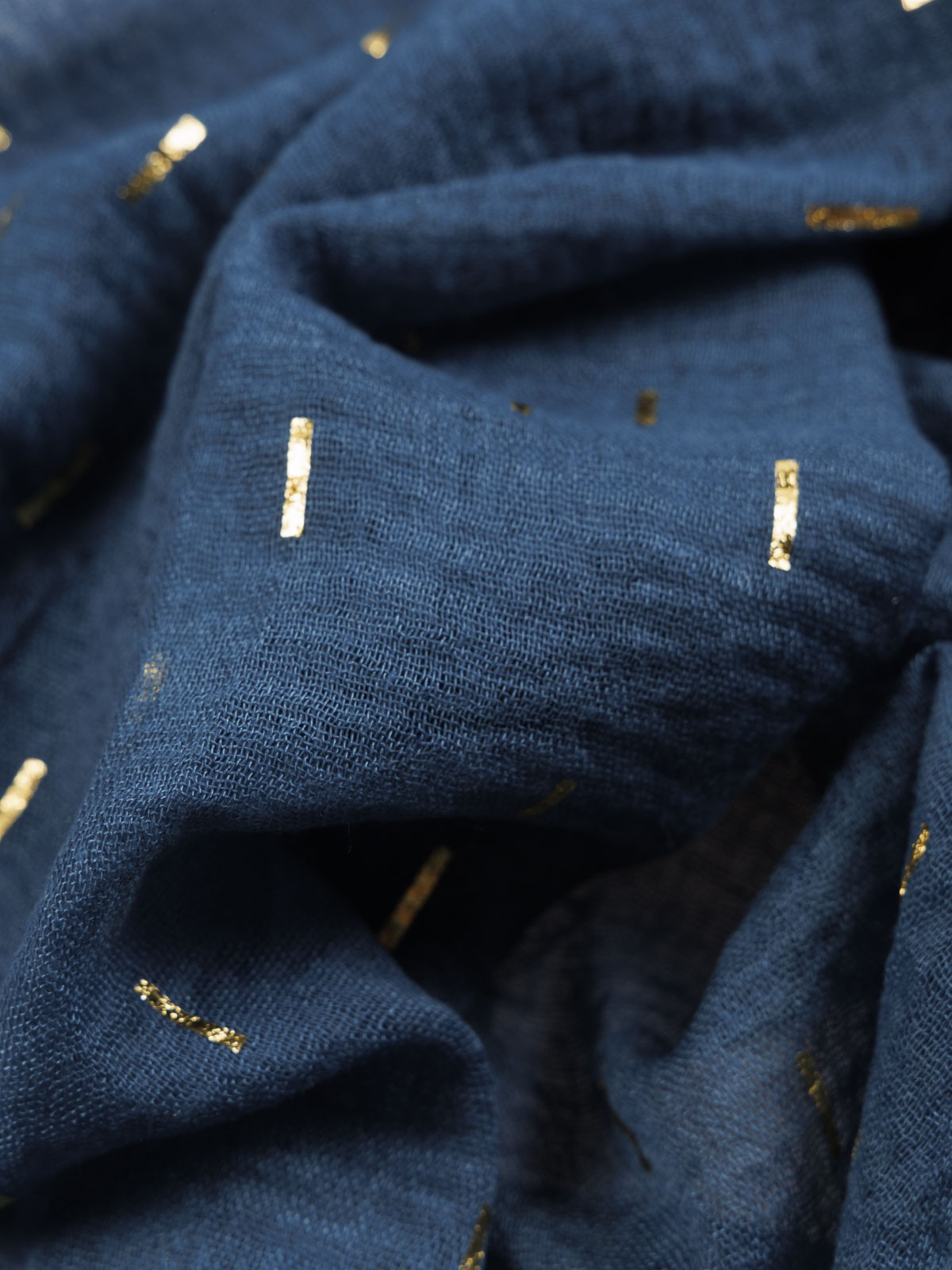 Foulard bleu gipsy motif doré femme Foulard bleu gipsy motif doré femme