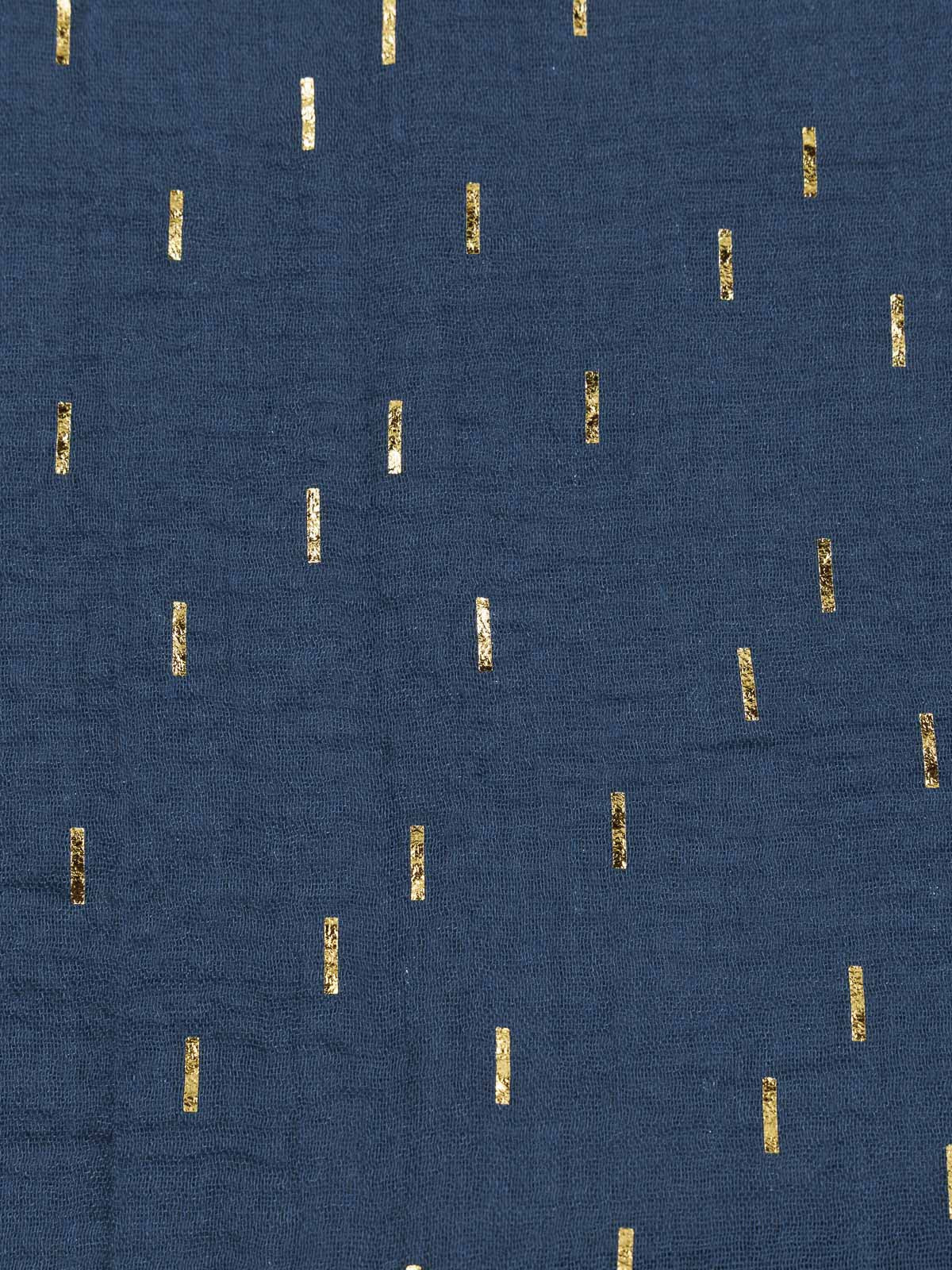 Foulard bleu gipsy motif doré femme Foulard bleu gipsy motif doré femme