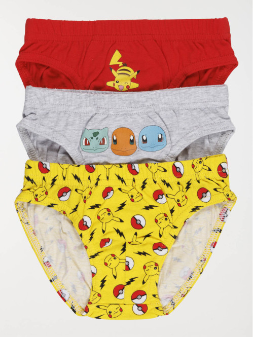 Lot de 3 slips Pokémon garçon