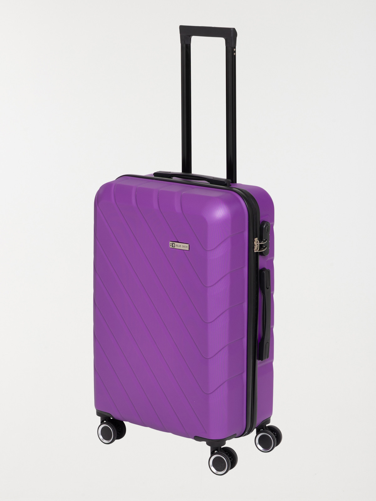 Valise rigide violette à roulettes