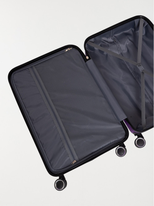 Valise rigide violette à roulettes