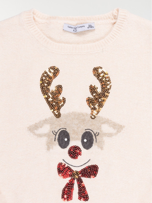 Pull de Noël sequins fille...