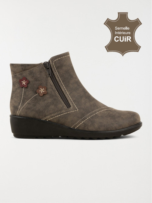 Bottines conforts fleurs femme (37-42)