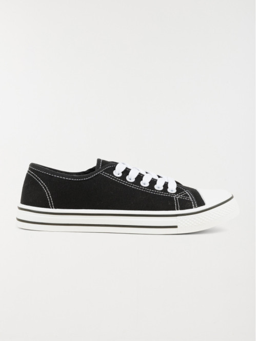 Tennis noires en toile femme (36-41)