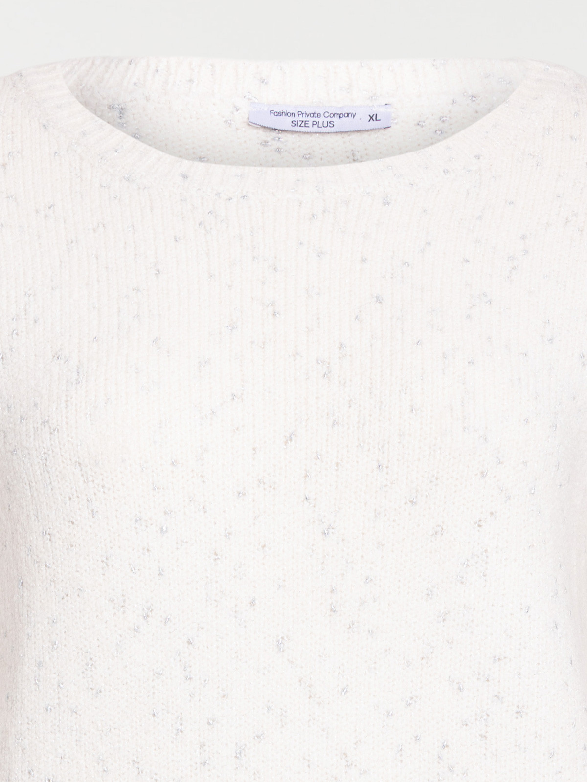 Pull écru col rond grande taille femme Pull écru col rond grande taille femme