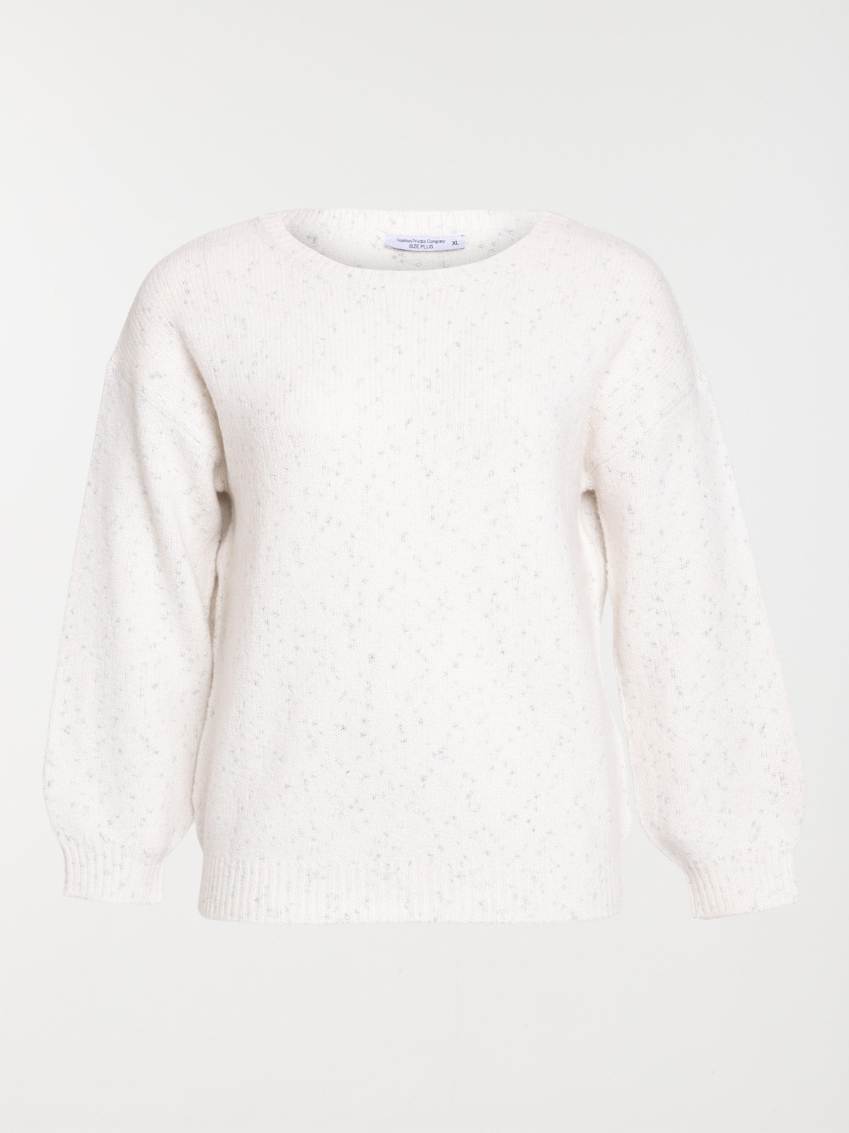 Pull écru col rond grande taille femme Pull écru col rond grande taille femme