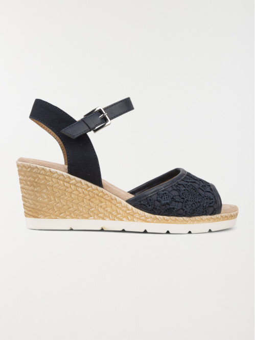 Sandale compensée femme navy (36-41)