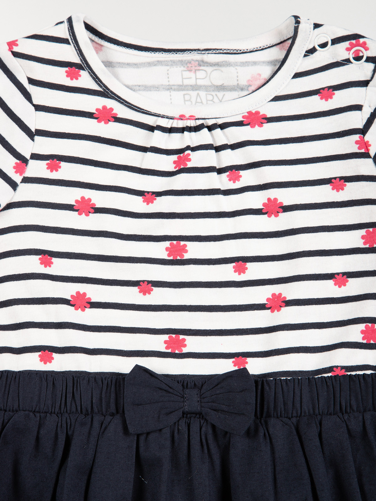 Robe rayée et fleurie fille (3-24M) Robe rayée et fleurie fille (3-24M)