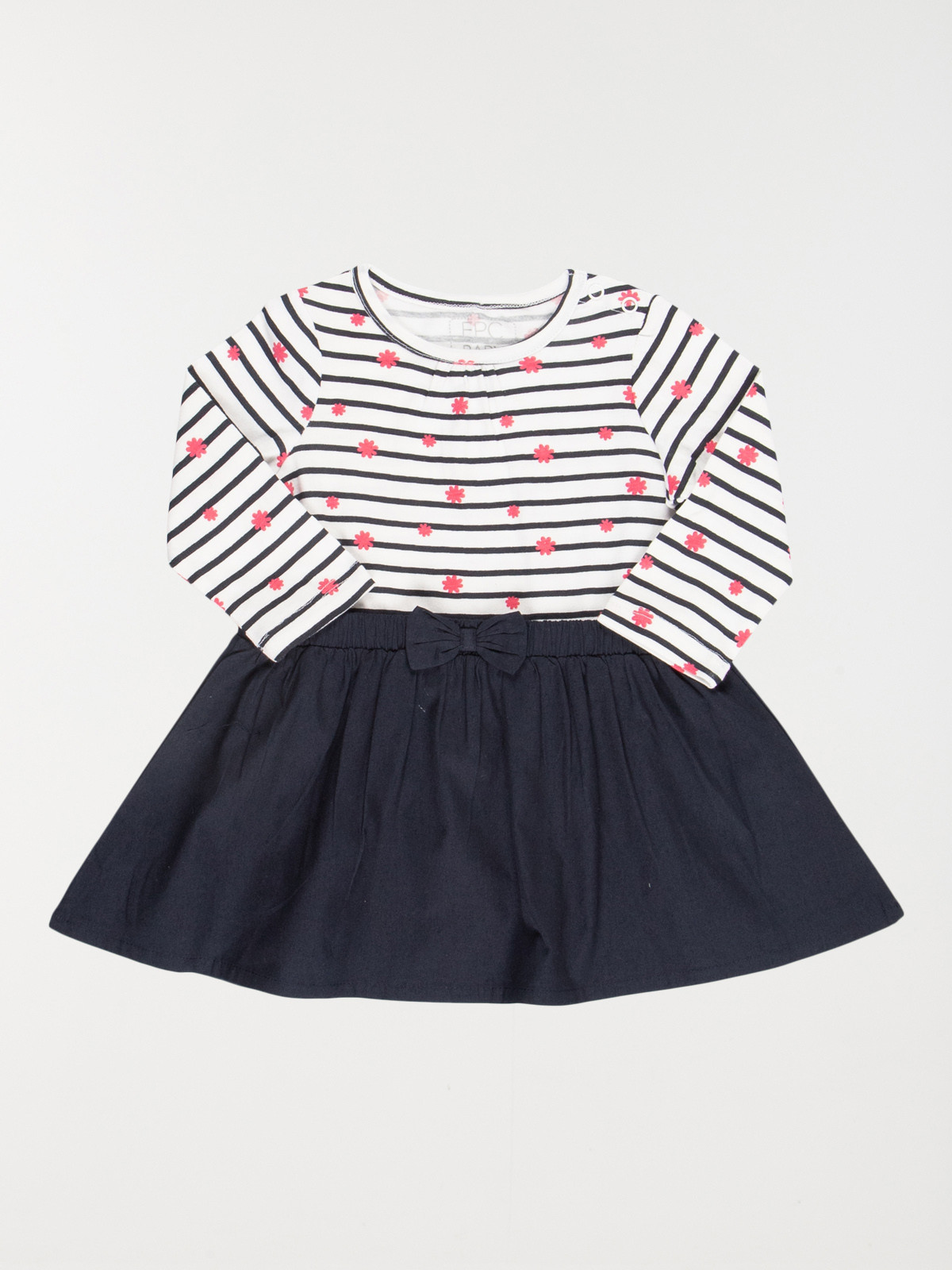 Robe rayée et fleurie fille (3-24M)