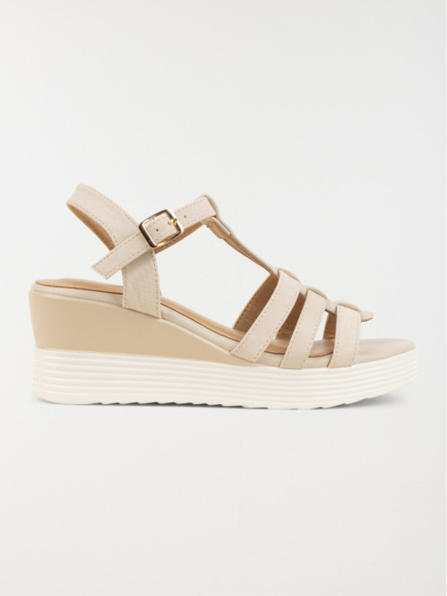Sandale compensée beige femme (36-41)
