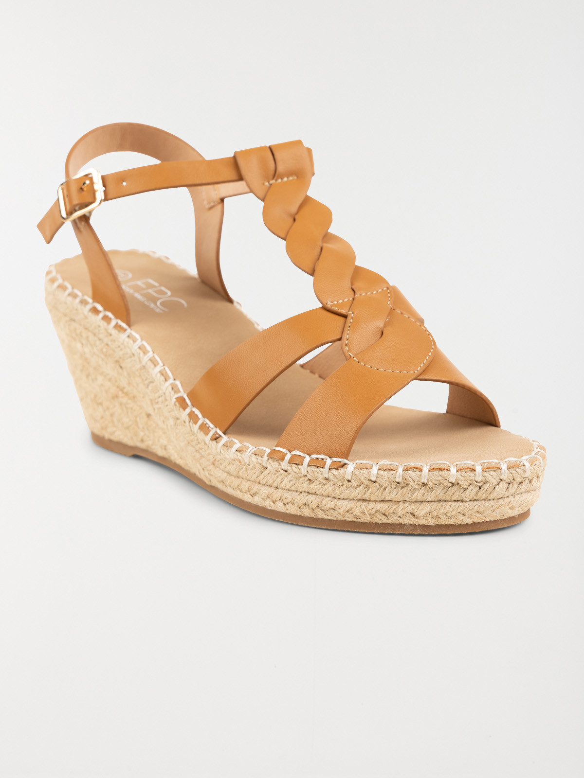 Sandale compensée camel femme (36-41)
