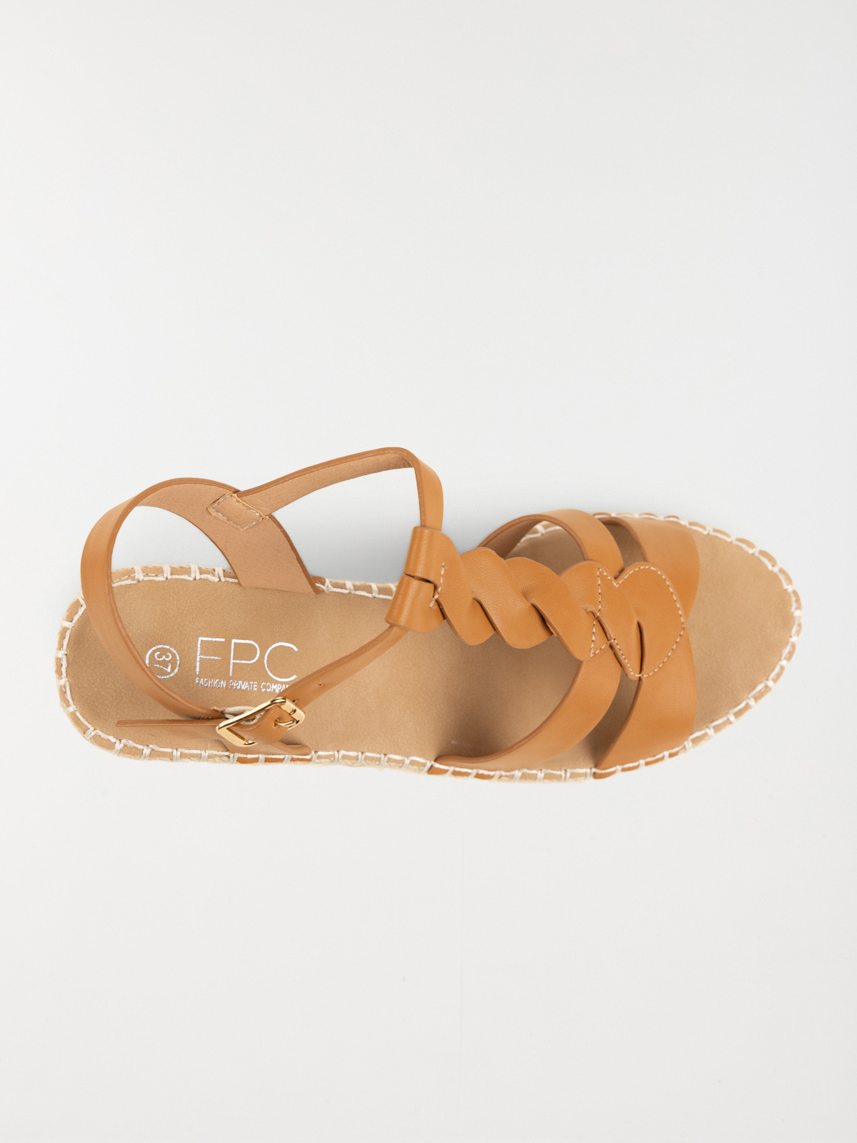 Sandale compensée camel femme (36-41)