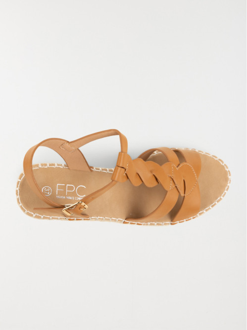 Sandale compensée camel femme (36-41)