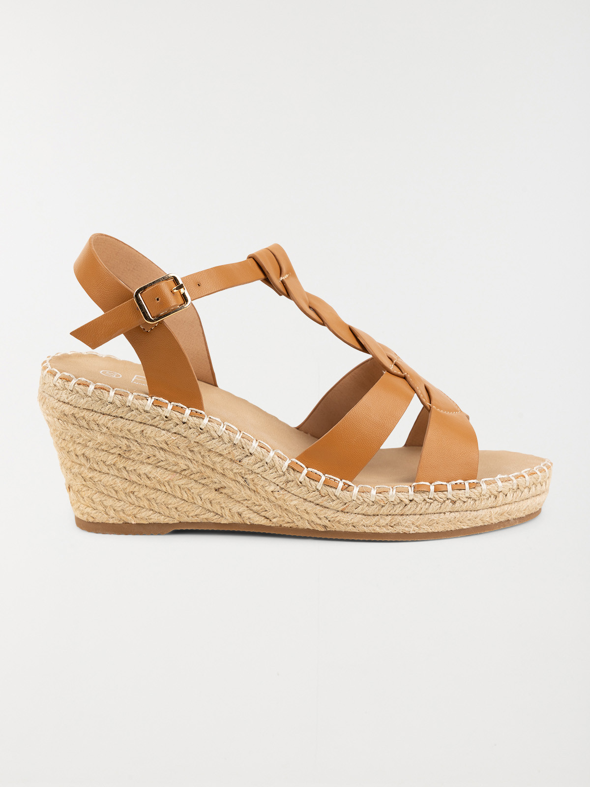 Sandale compensée camel femme (36-41)