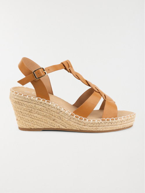 Sandale compensée camel femme (36-41)