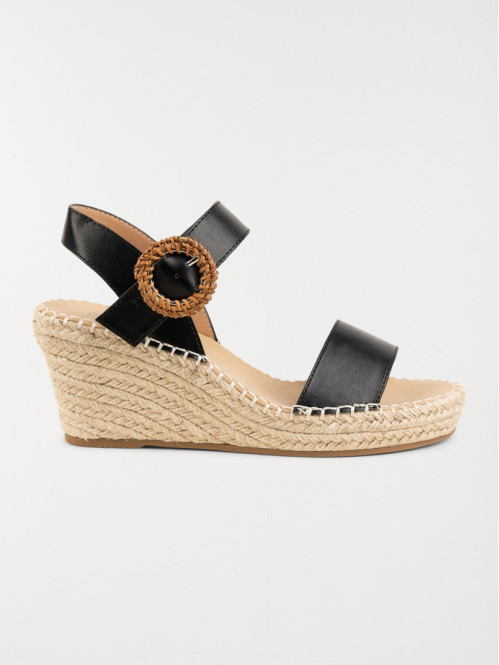 Sandale compensée noire femme (36-41)