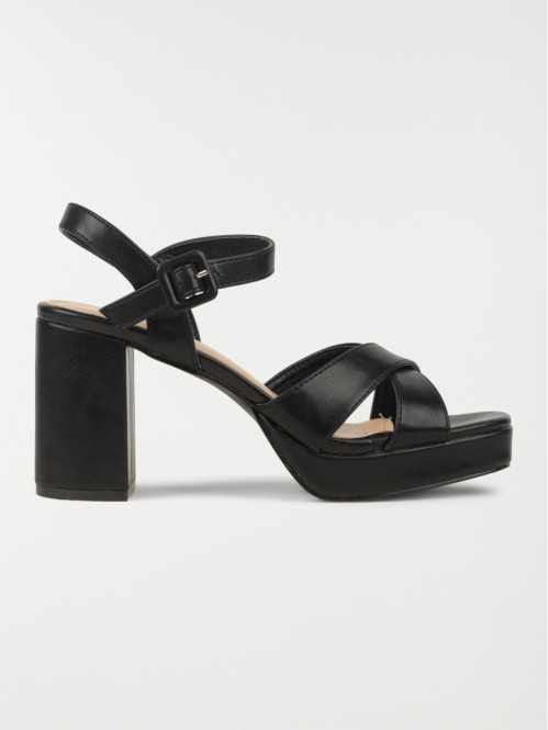 Sandale talon haut noire femme (36-40)
