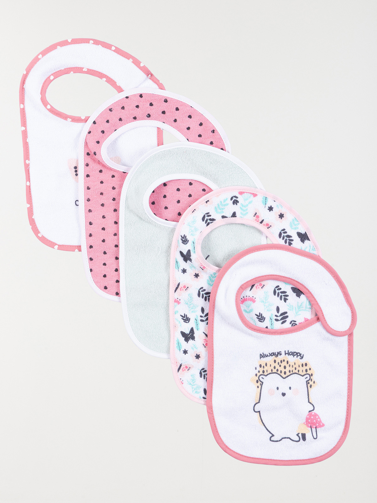 Lot de 5 bavoirs multicolores bébé