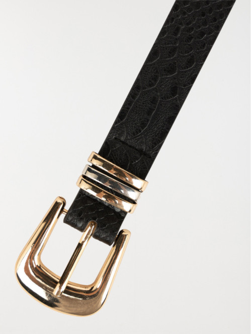 Ceinture anneaux noire femme