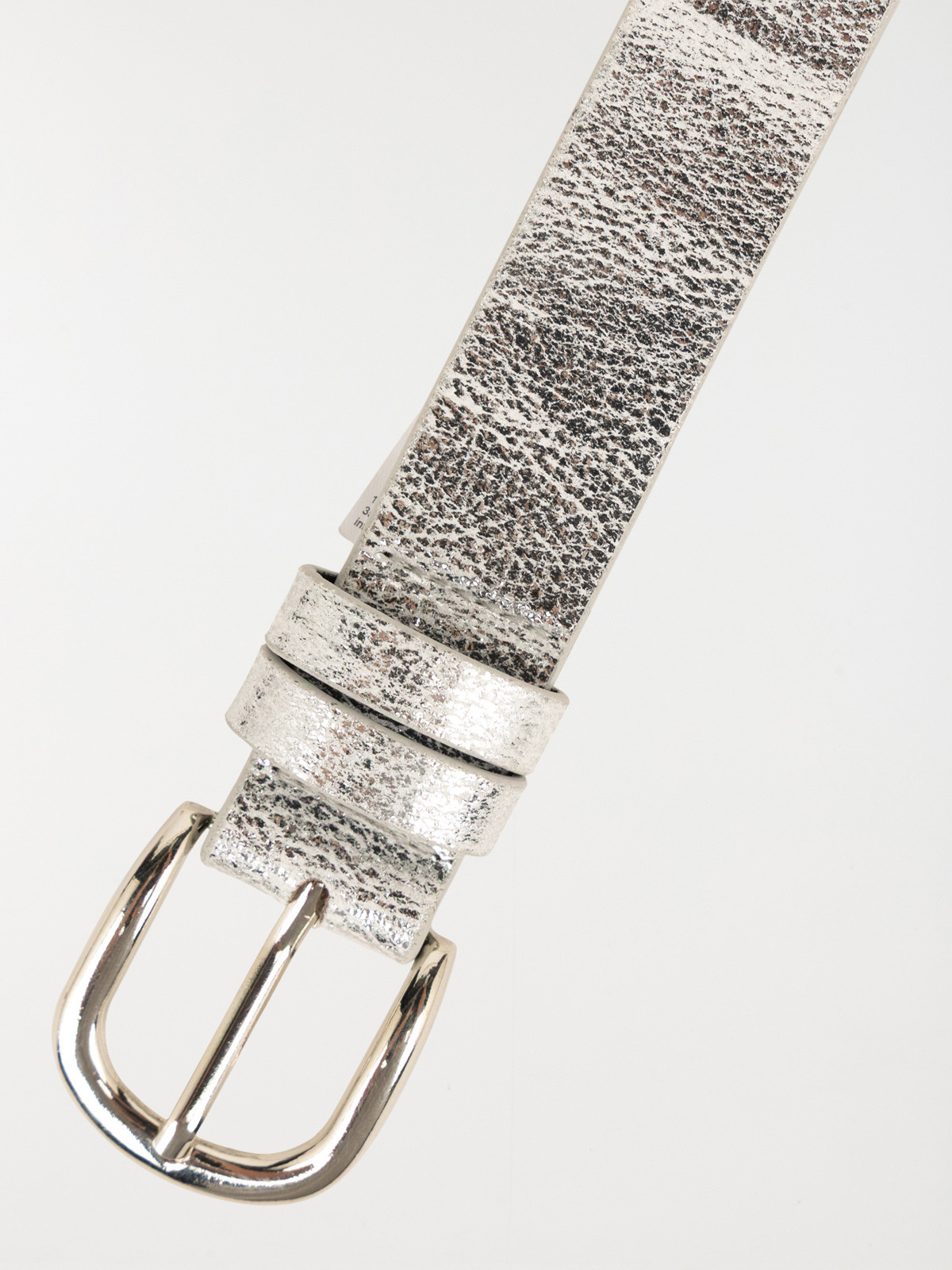 Ceinture argentée boucle dorée femme 