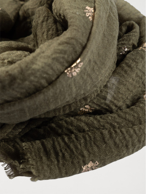  Foulard kaki indien motif...