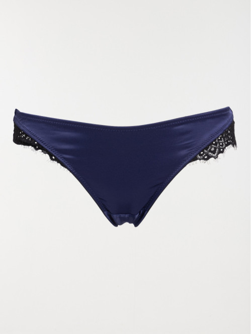 Culotte satinée et dentelle femme (S-XL)