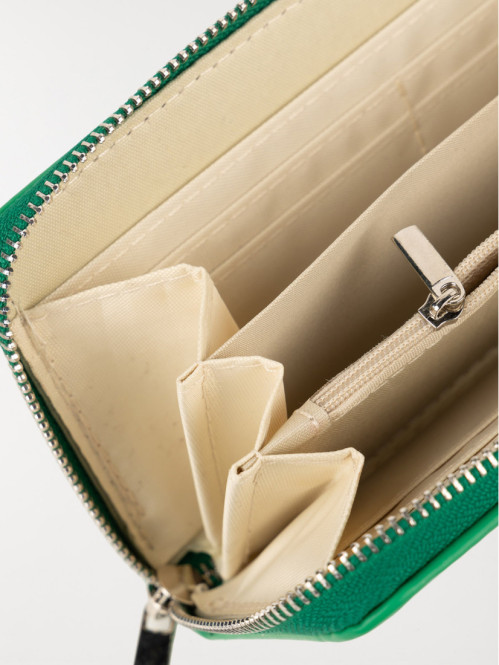 Portefeuille zippé uni femme Portefeuille zippé uni femme