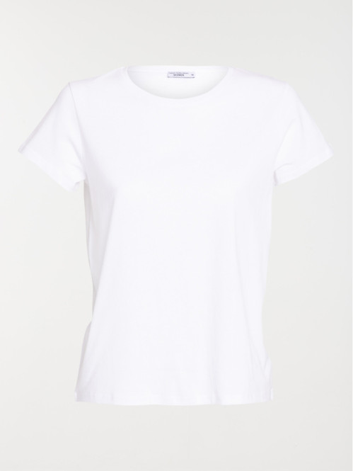 T-shirt manches courtes blanc femme