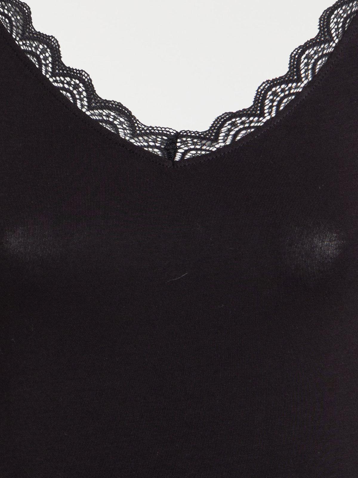 Débardeur col V dentelle noir femme