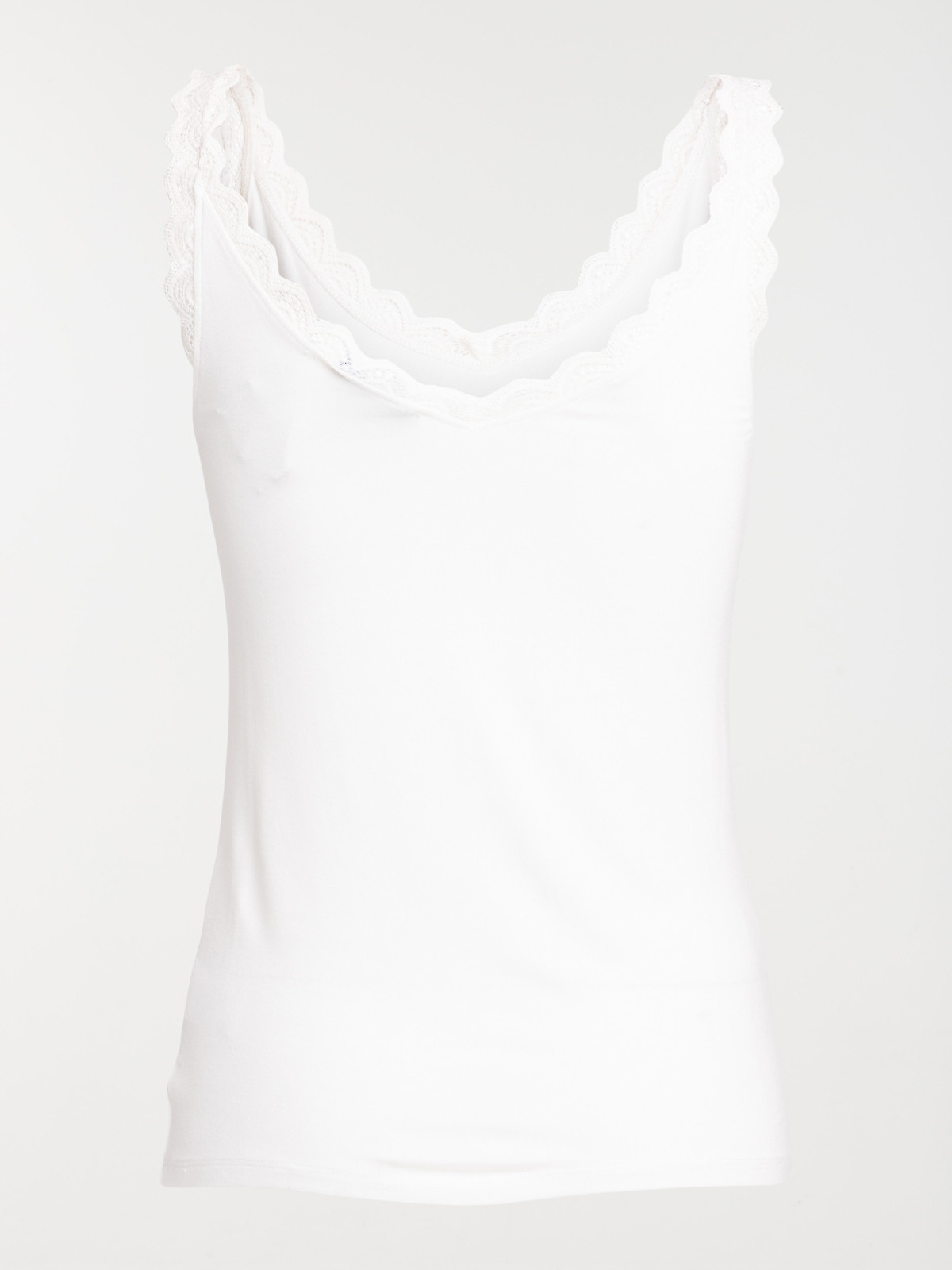 Débardeur col V dentelle écru femme Débardeur col V dentelle écru femme