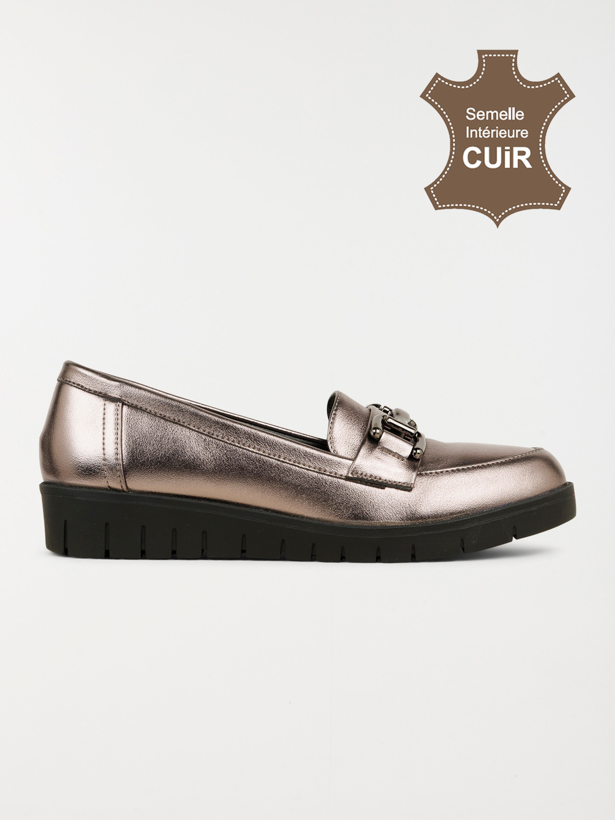 Mocassins coloris étain femme (36-41)