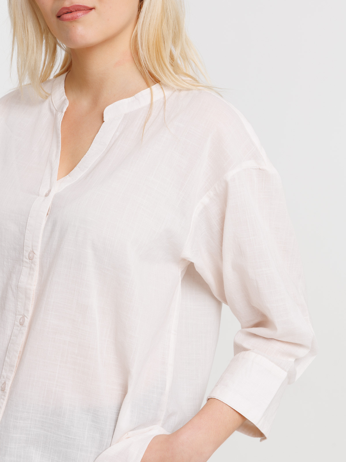 Chemise oversized crème grisée femme