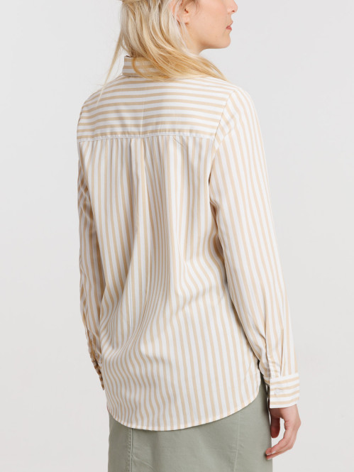 Chemise rayée beige femme